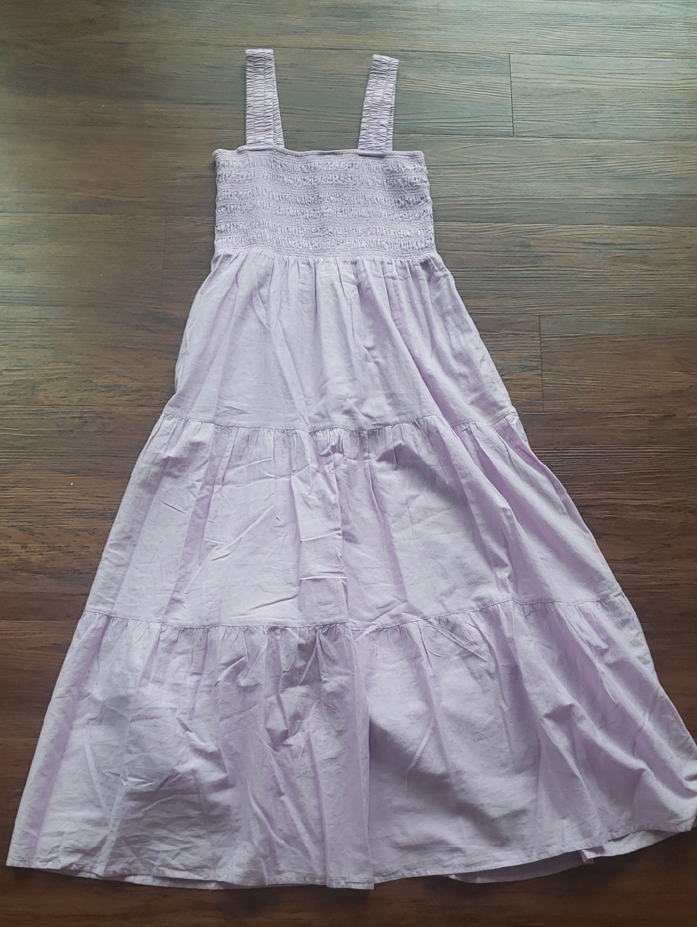 Seafolly Light Lavender Smocked Maxi Dress Size Small Summer Sundress Vacation